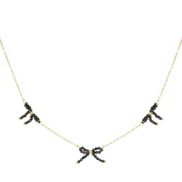 Colier Crystal Bows Noir_0